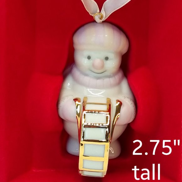 Lenox Snowman Ornaments Set of 5 Playing Instruments Gilded Porcelain Christmas - Picture 8 of 14